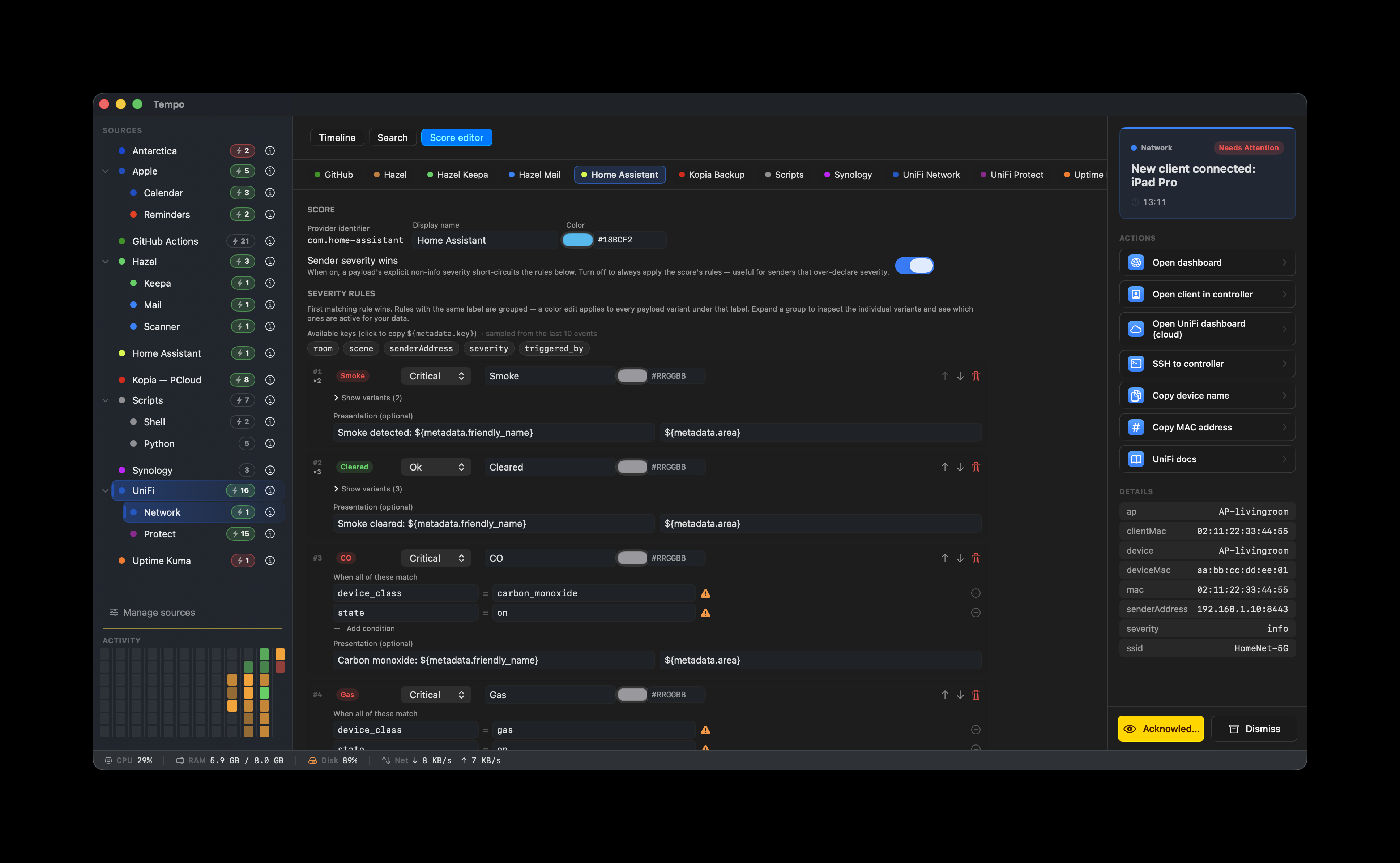 Score Editor: Home Assistant