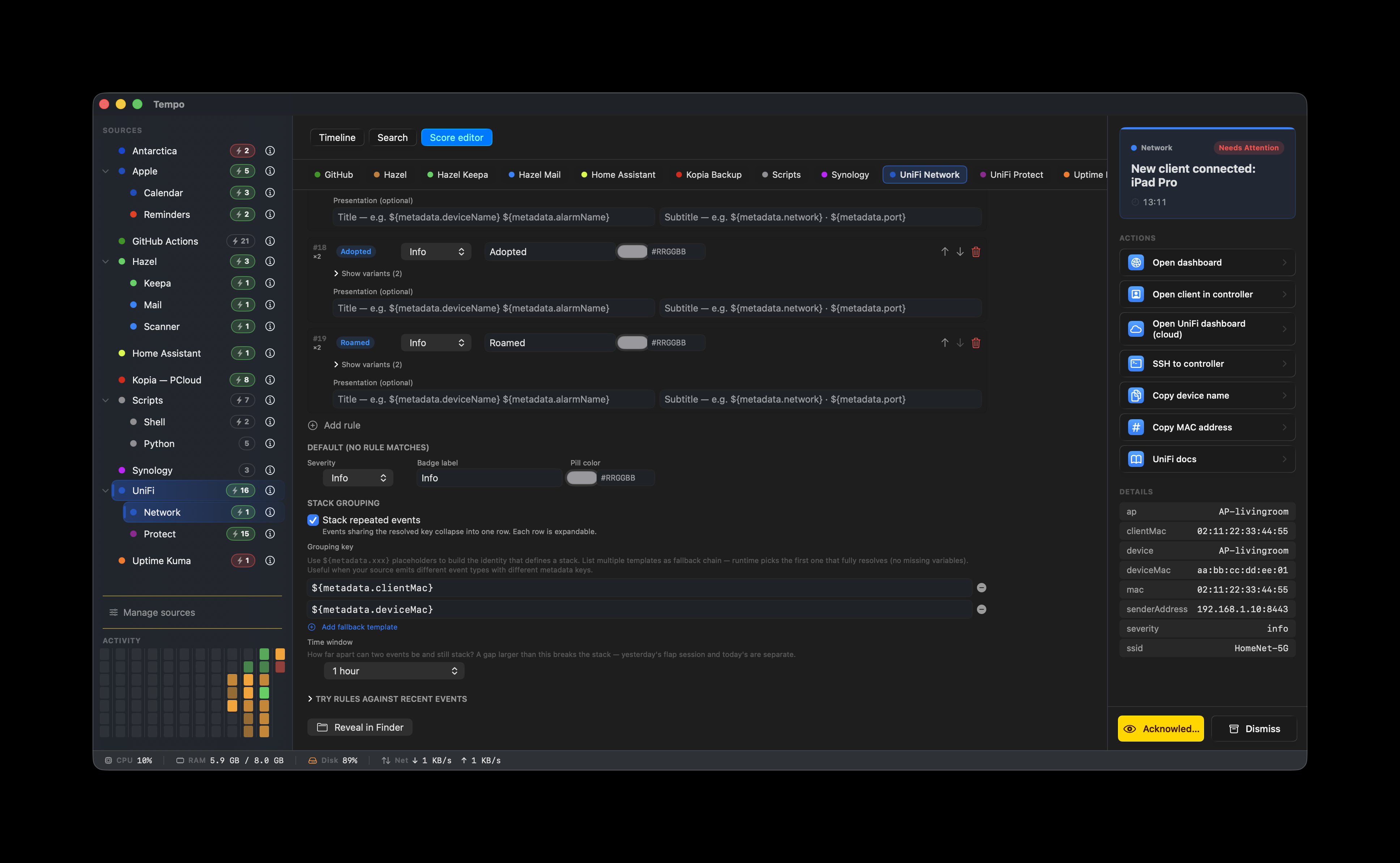 Score Editor: UniFi